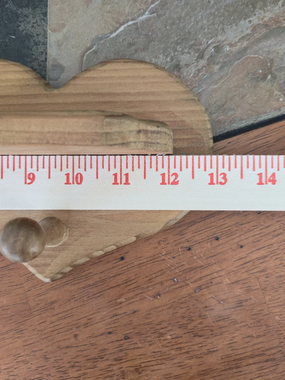 Natural Wood Heart Wall Hook Rack - Rustic Home Wall Decor